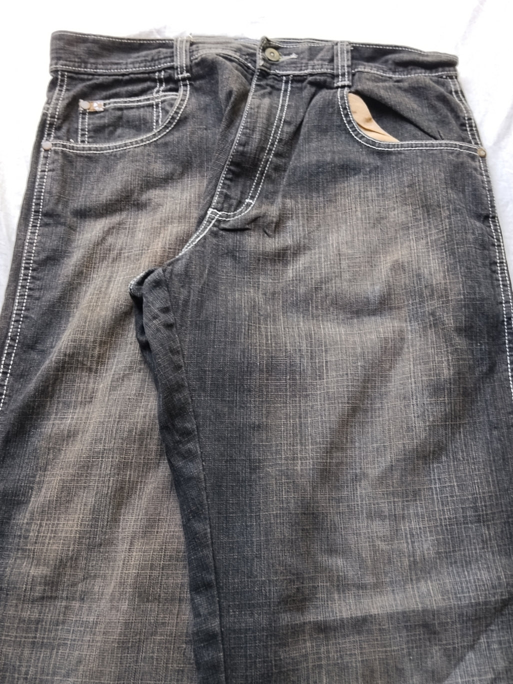 Southpole W34 Mudwash Brown Tab Baggy Jeans Y2k