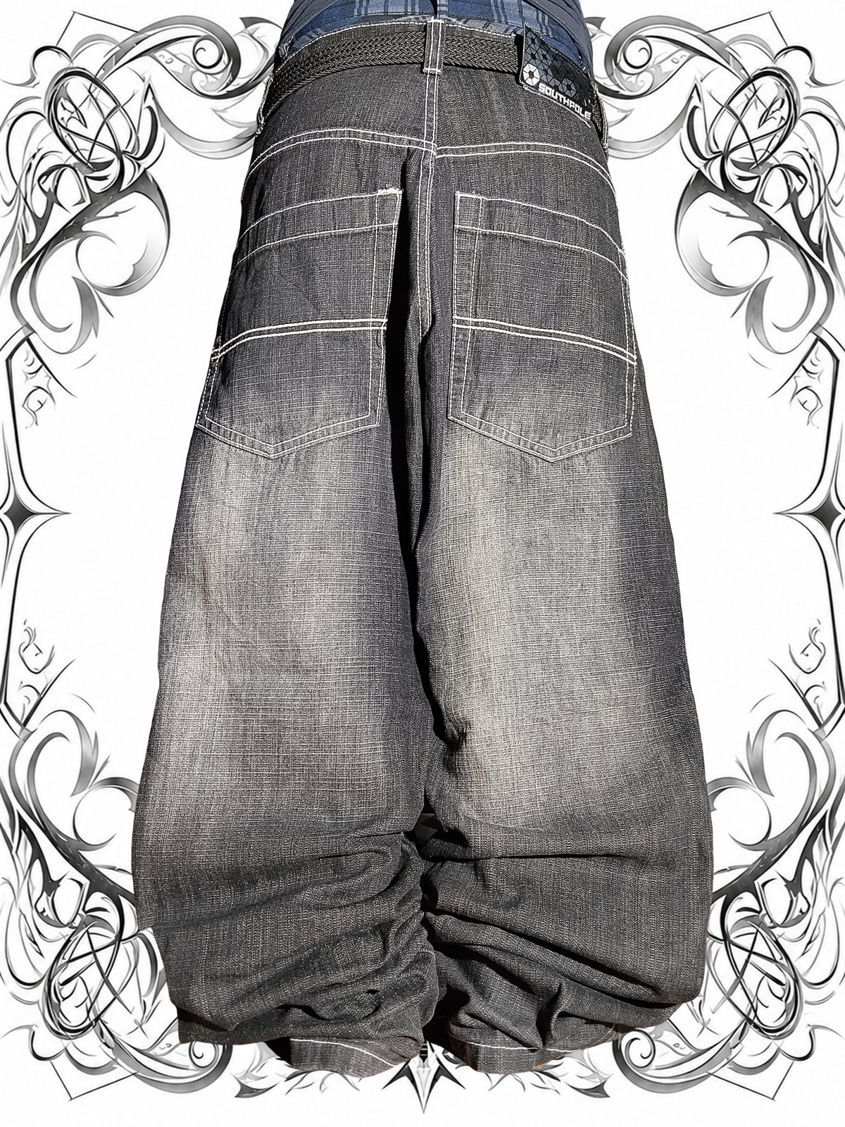 Southpole W34 Charcoal Baggy Jeans Y2k Vintage