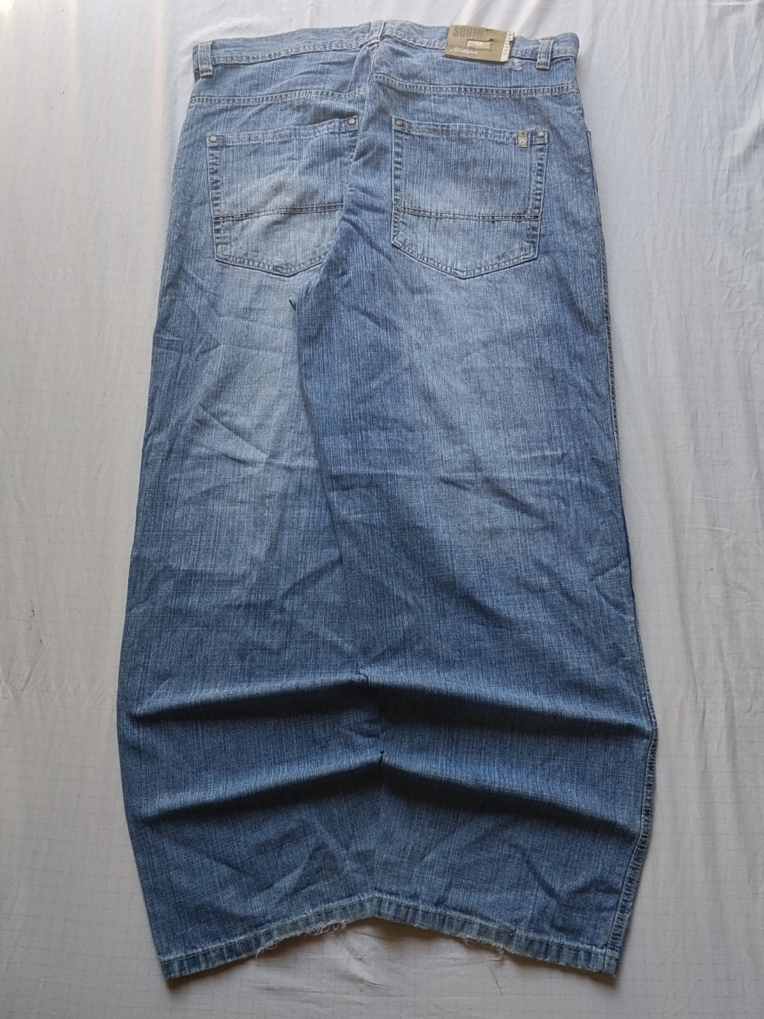 Southpole W42 Cream Tab Baggy Jeans Y2k