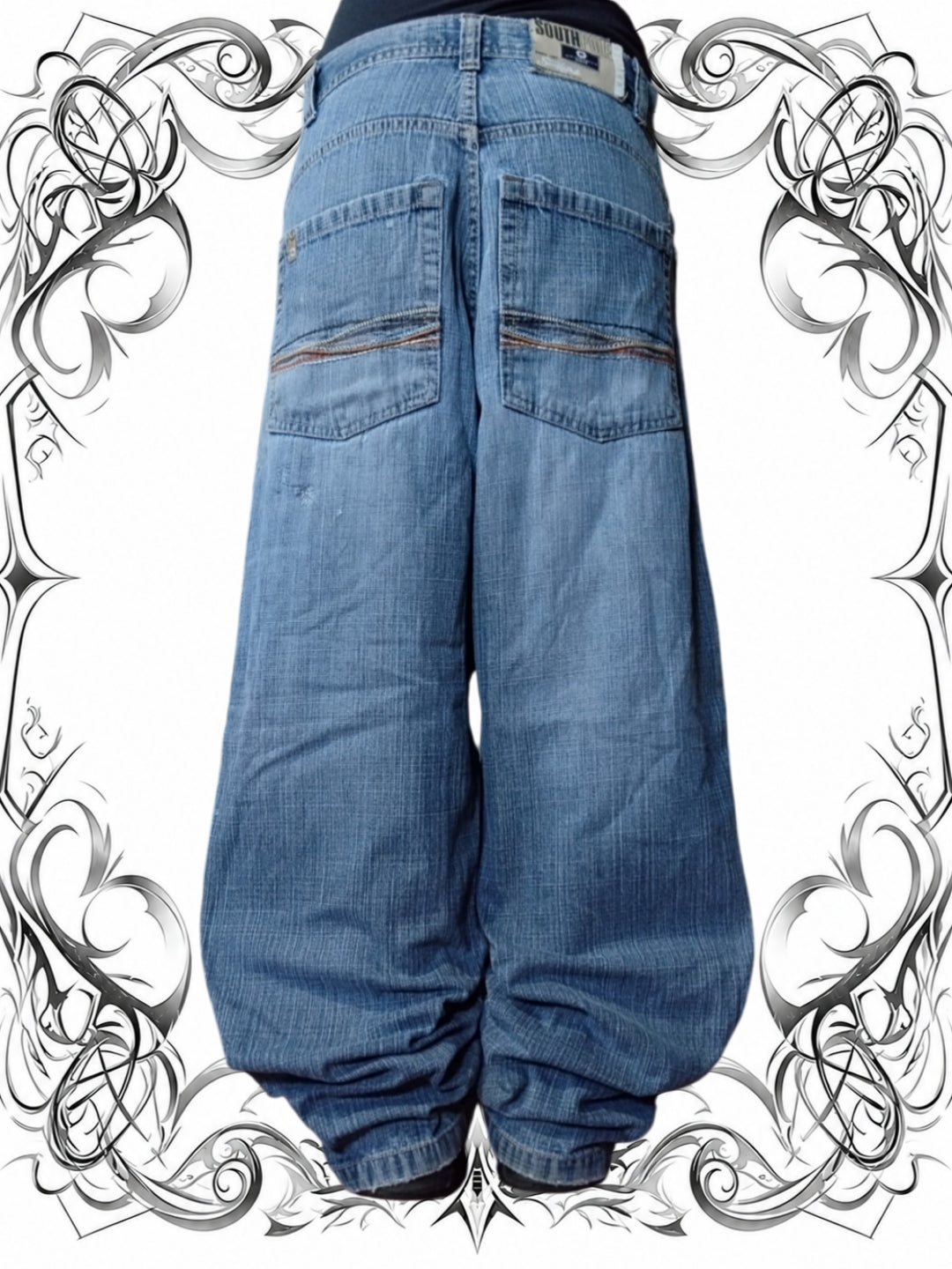 Southpole W29 Chains Black Tab Baggy Jeans Y2k