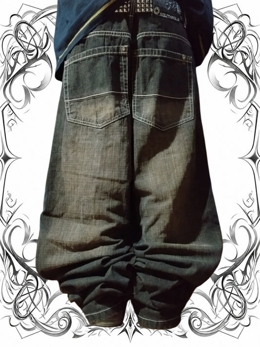 Southpole W34 Mudwash Brown Tab Baggy Jeans Y2k
