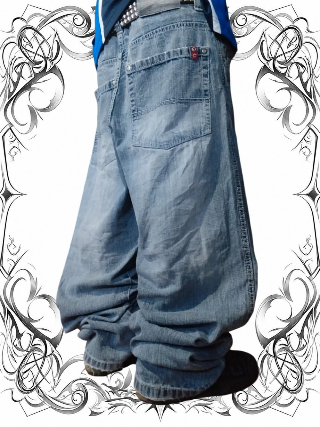 Southpole W34 Red Tab Custom Fit Baggy Jeans Y2k