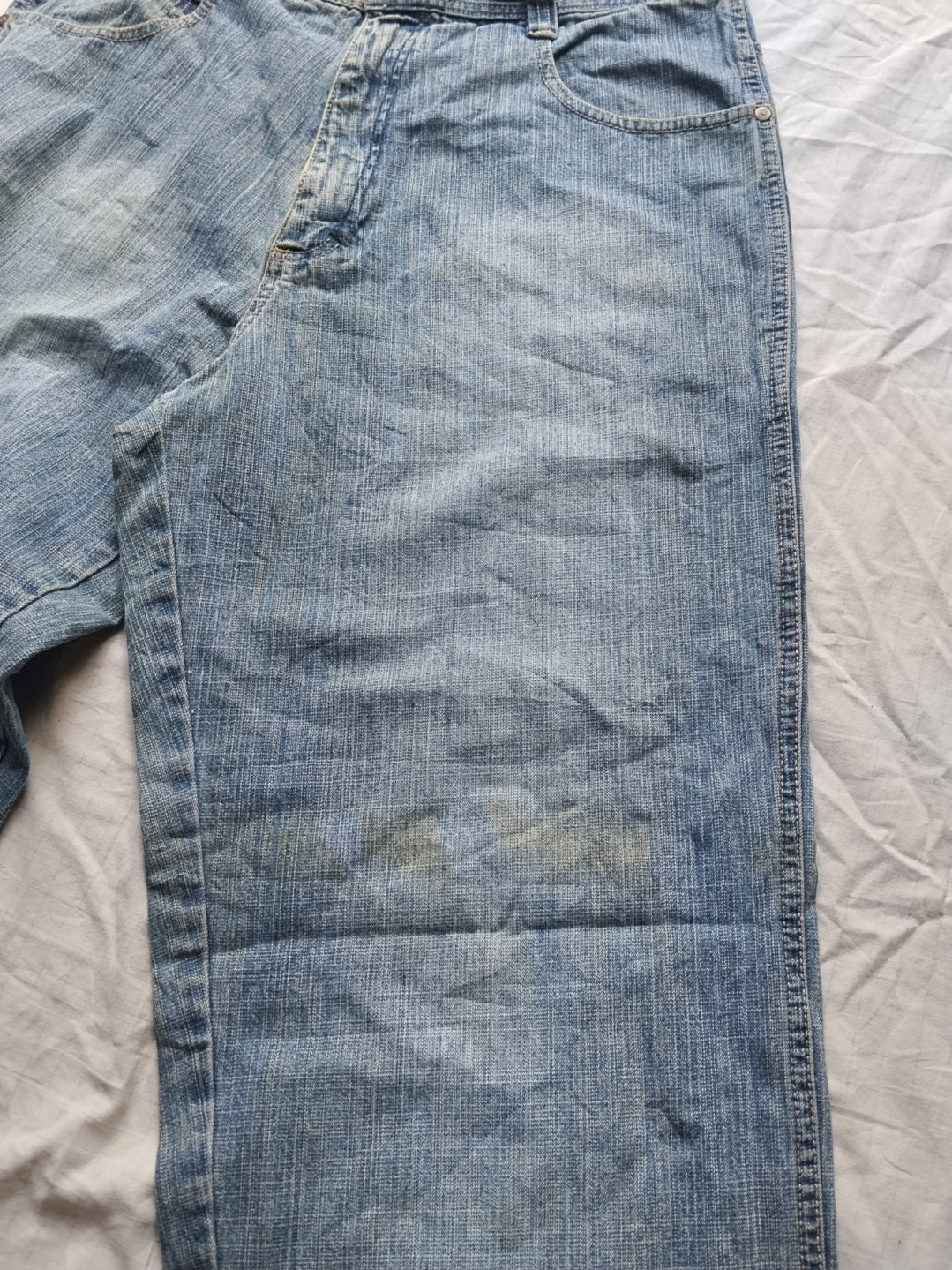 Southpole W36 Cream Tab Baggy Jeans Y2k