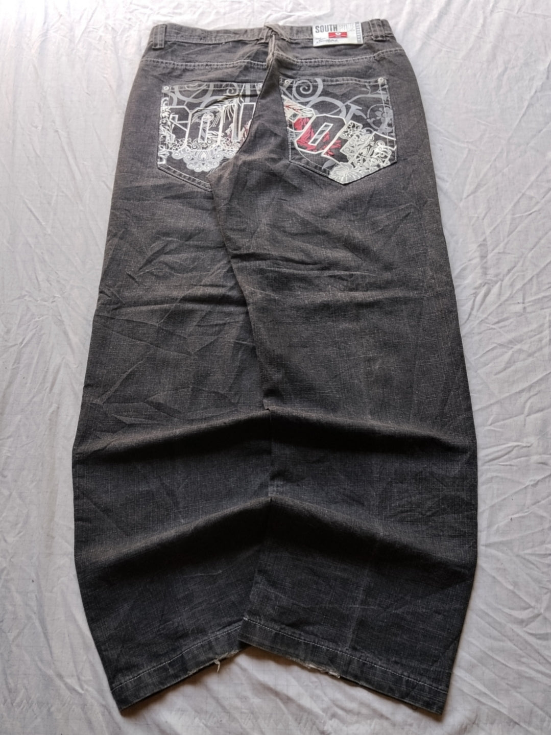 Southpole W36 Tropical Red Tab Baggy Jeans Y2k