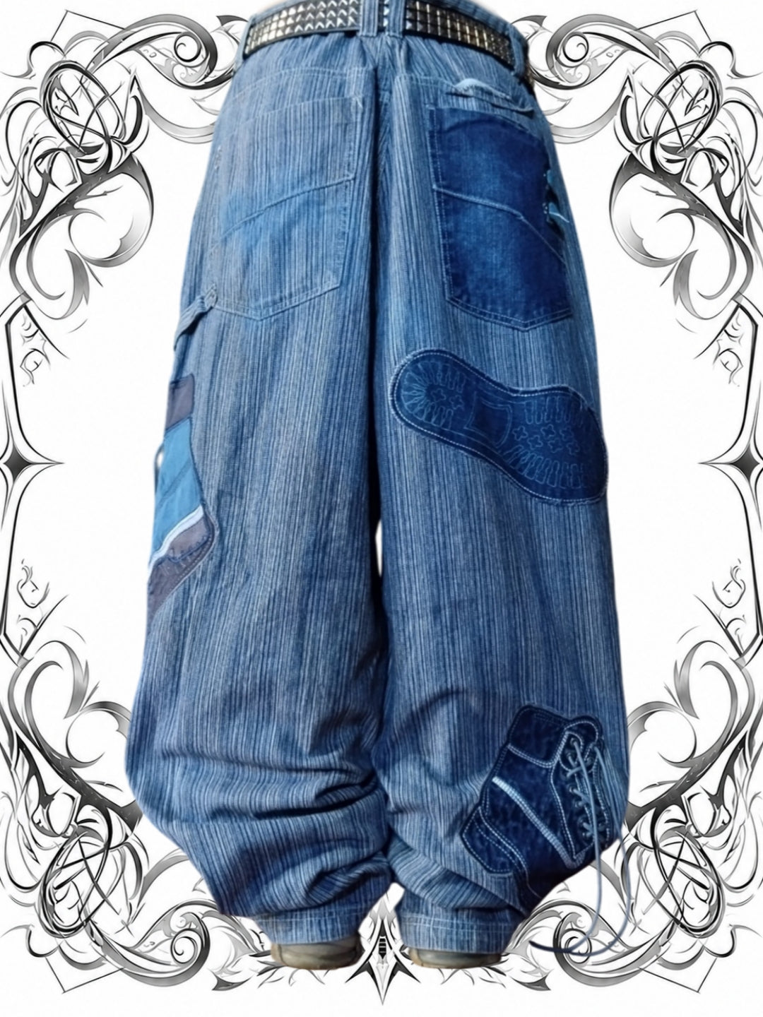 Raw Blue W38 Timbs Baggy Jeans Y2k