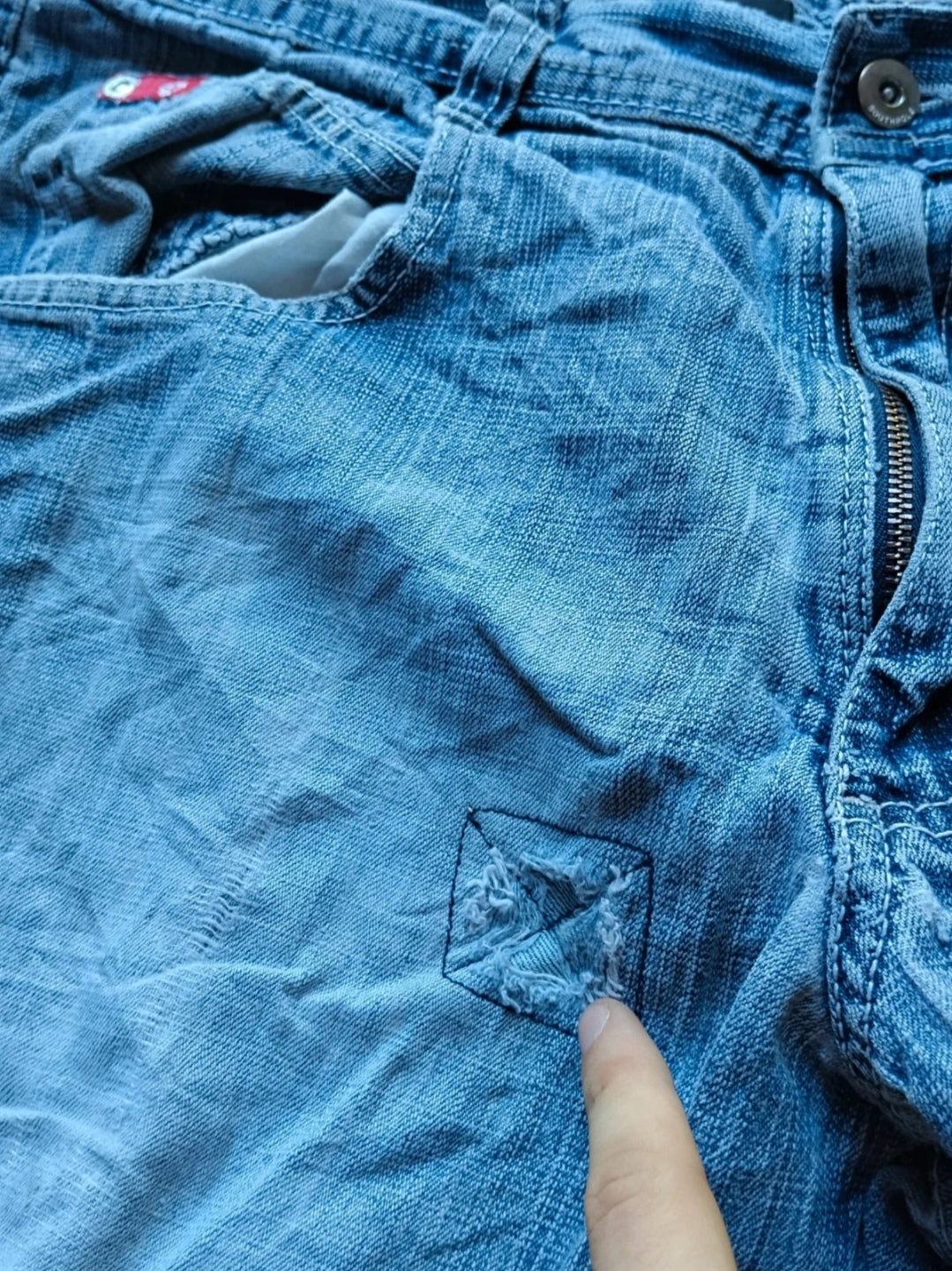 Southpole W34 Red Tab Custom Fit Baggy Jeans Y2k