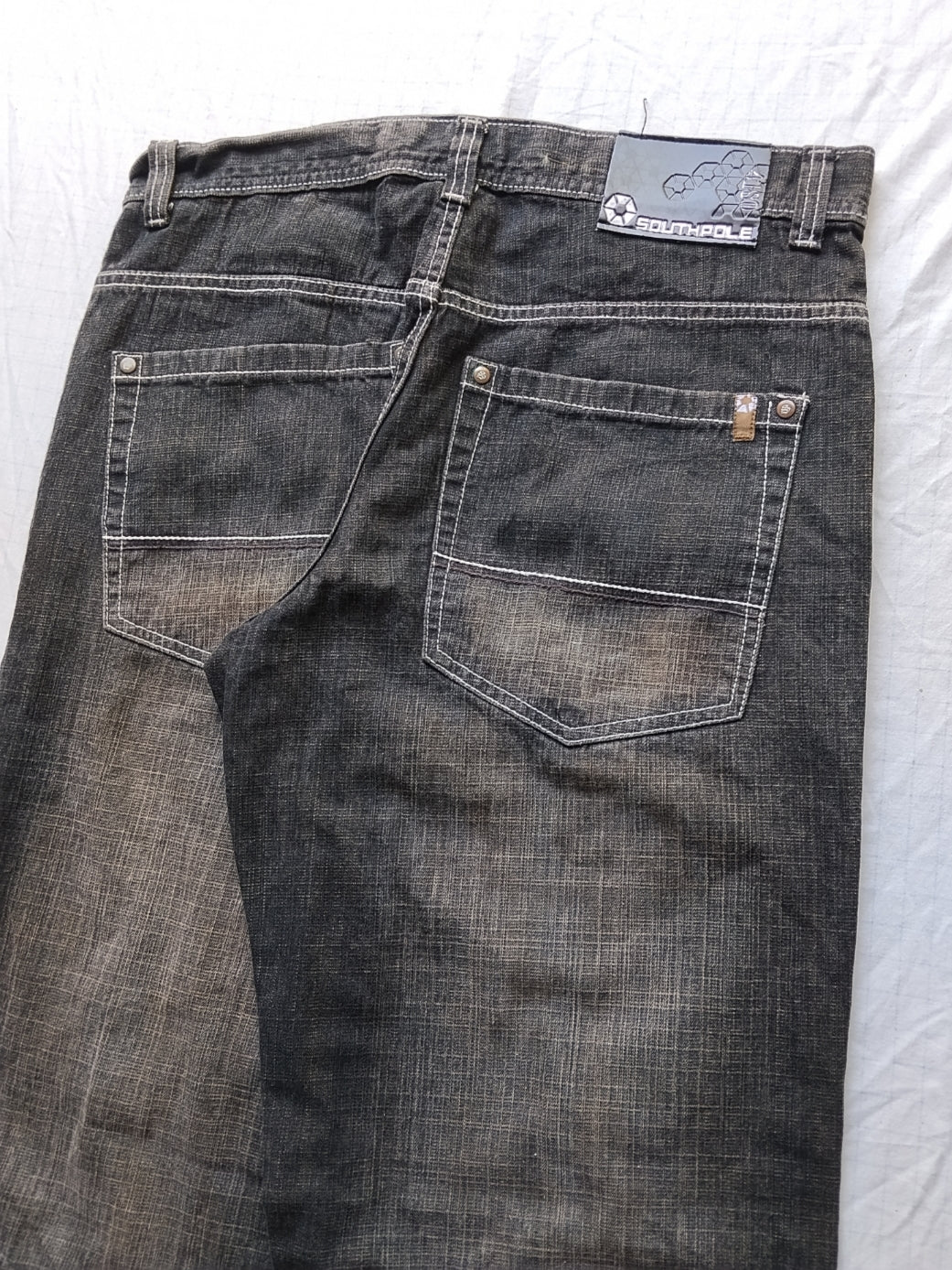 Southpole W34 Mudwash Brown Tab Baggy Jeans Y2k