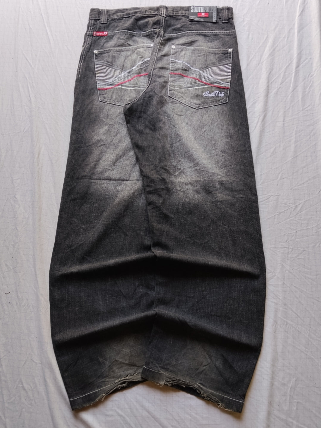 Southpole W34 Chains Black/Red Tab Baggy Jeans Y2k