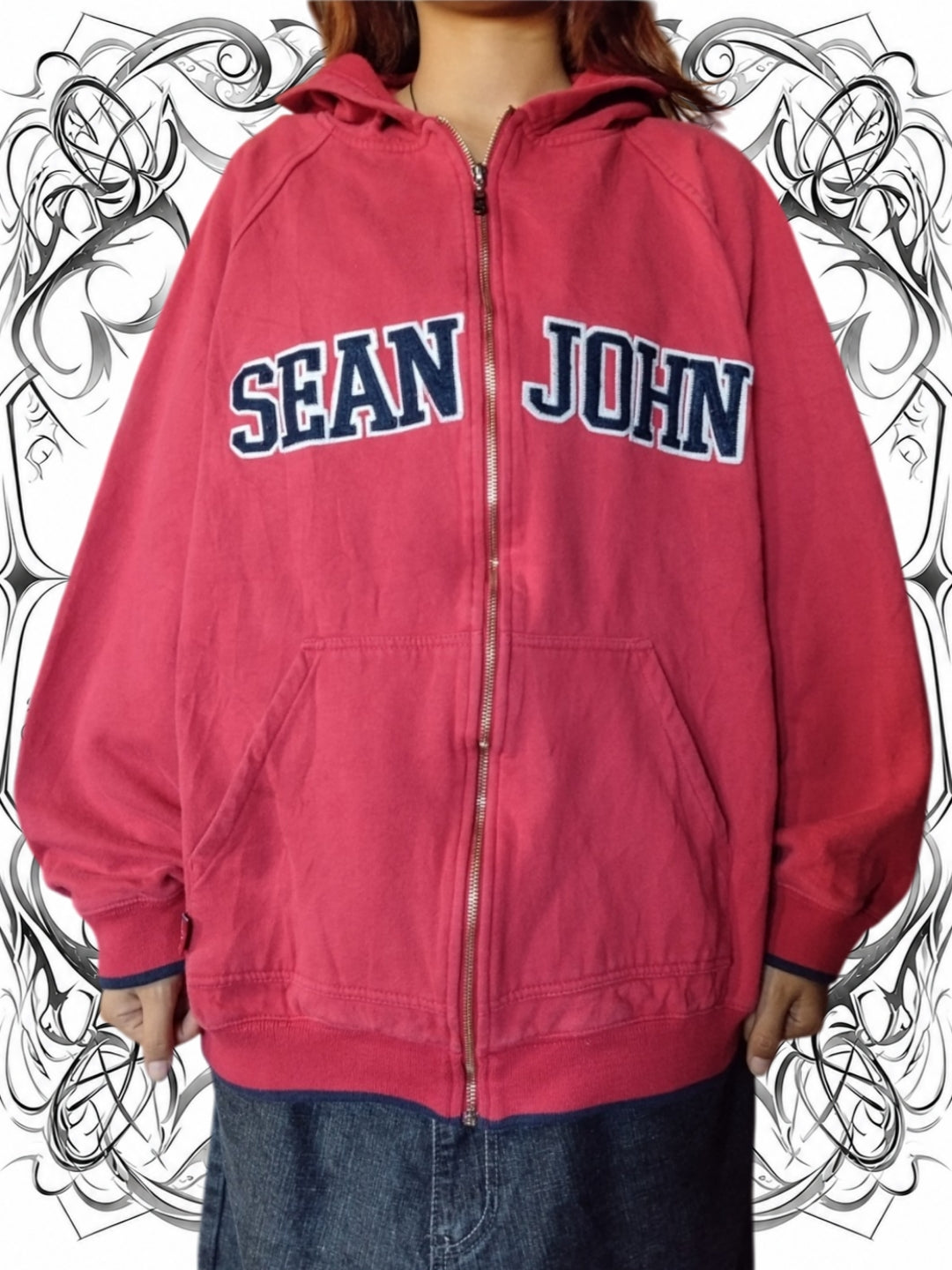 Sean John XL HipHop Vintage Oversize Zip Up Hoodie