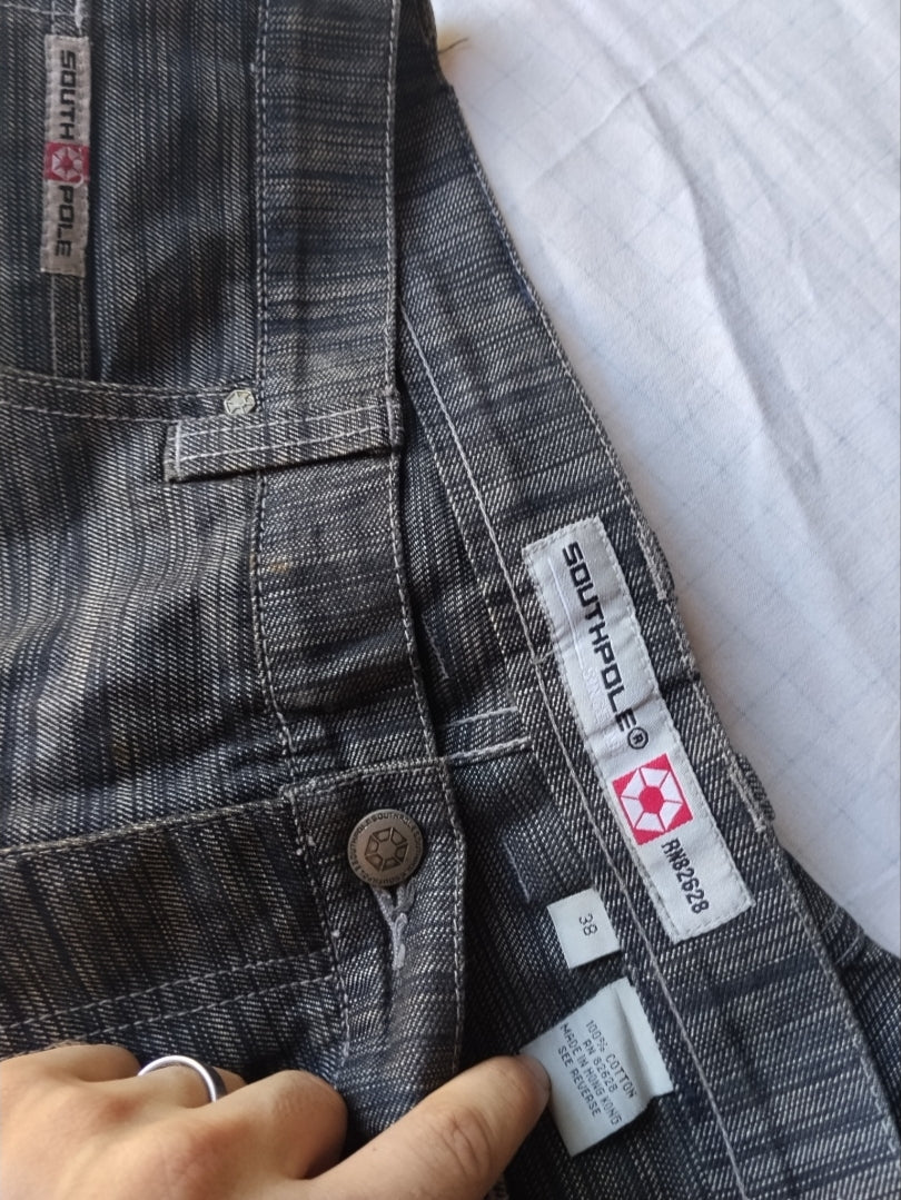 Southpole W38 Shiny Baggy Jeans Y2k