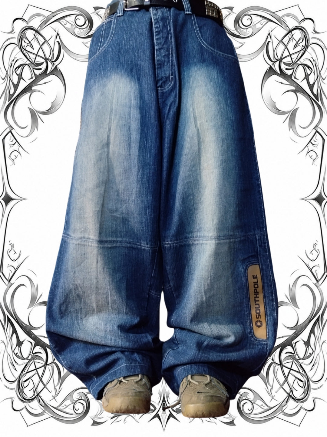 Southpole W38 Baggy Jeans Y2k Embroidered Jeans