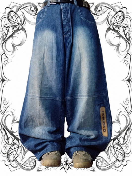 Southpole W38 Baggy Jeans Y2k Embroidered Jeans