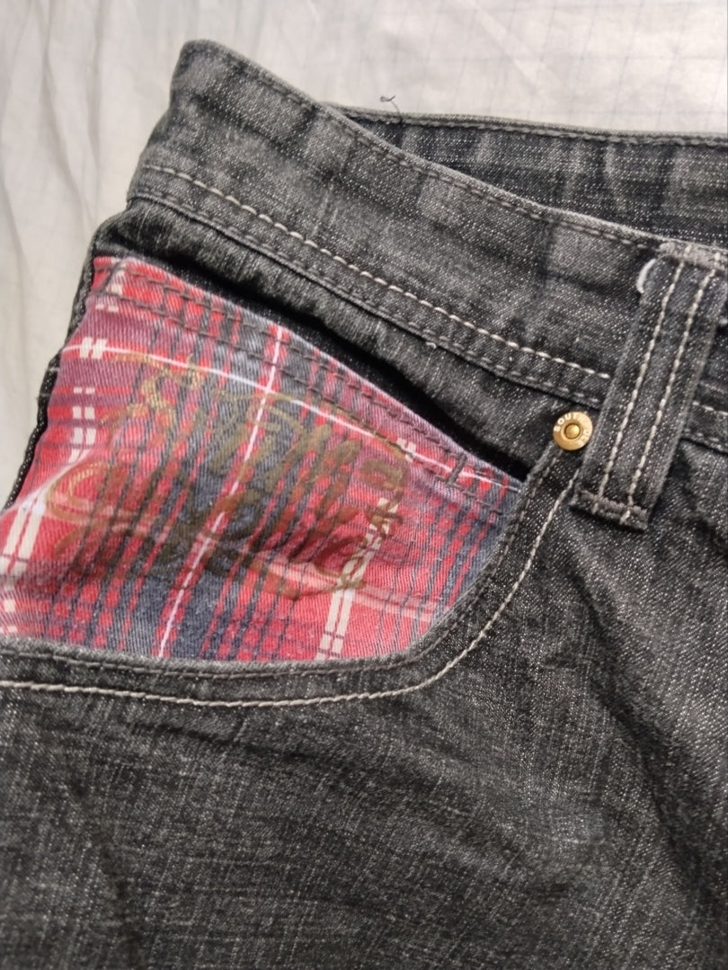 Southpole W36 Flannel Red Tab Baggy Jeans Y2k