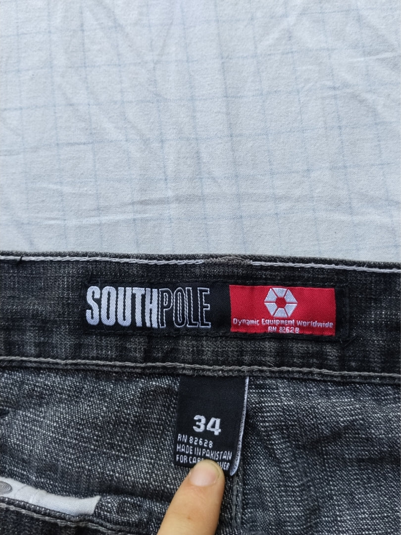 Southpole W34 Chains Black/Red Tab Baggy Jeans Y2k