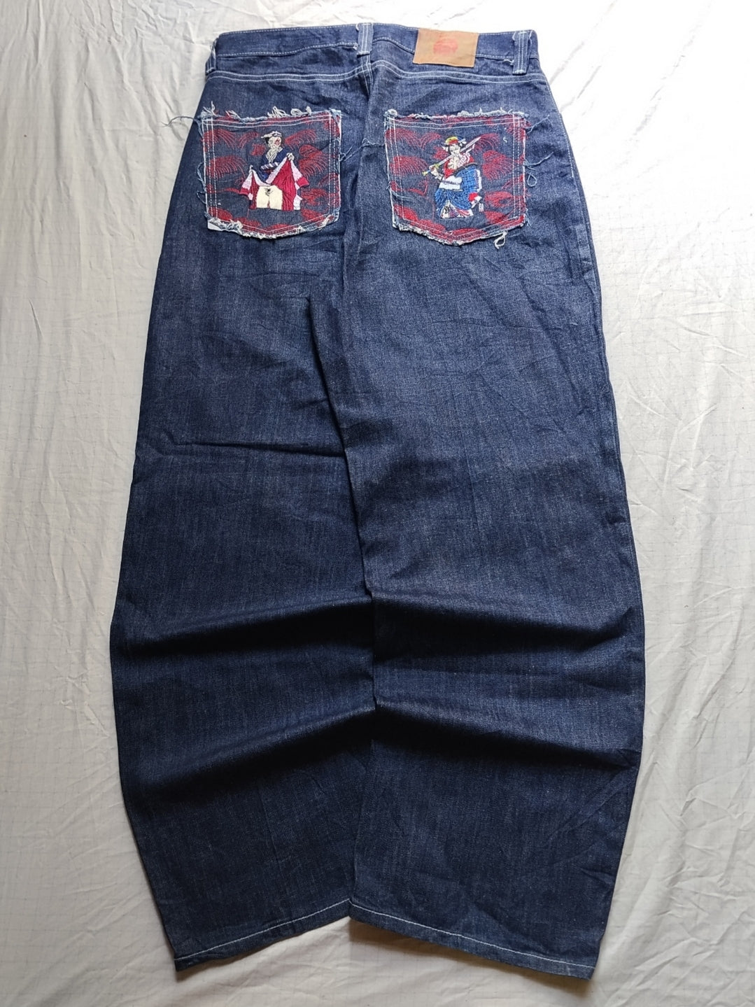 Rmc W38 Embroidered Geisha Baggy Jeans Y2k