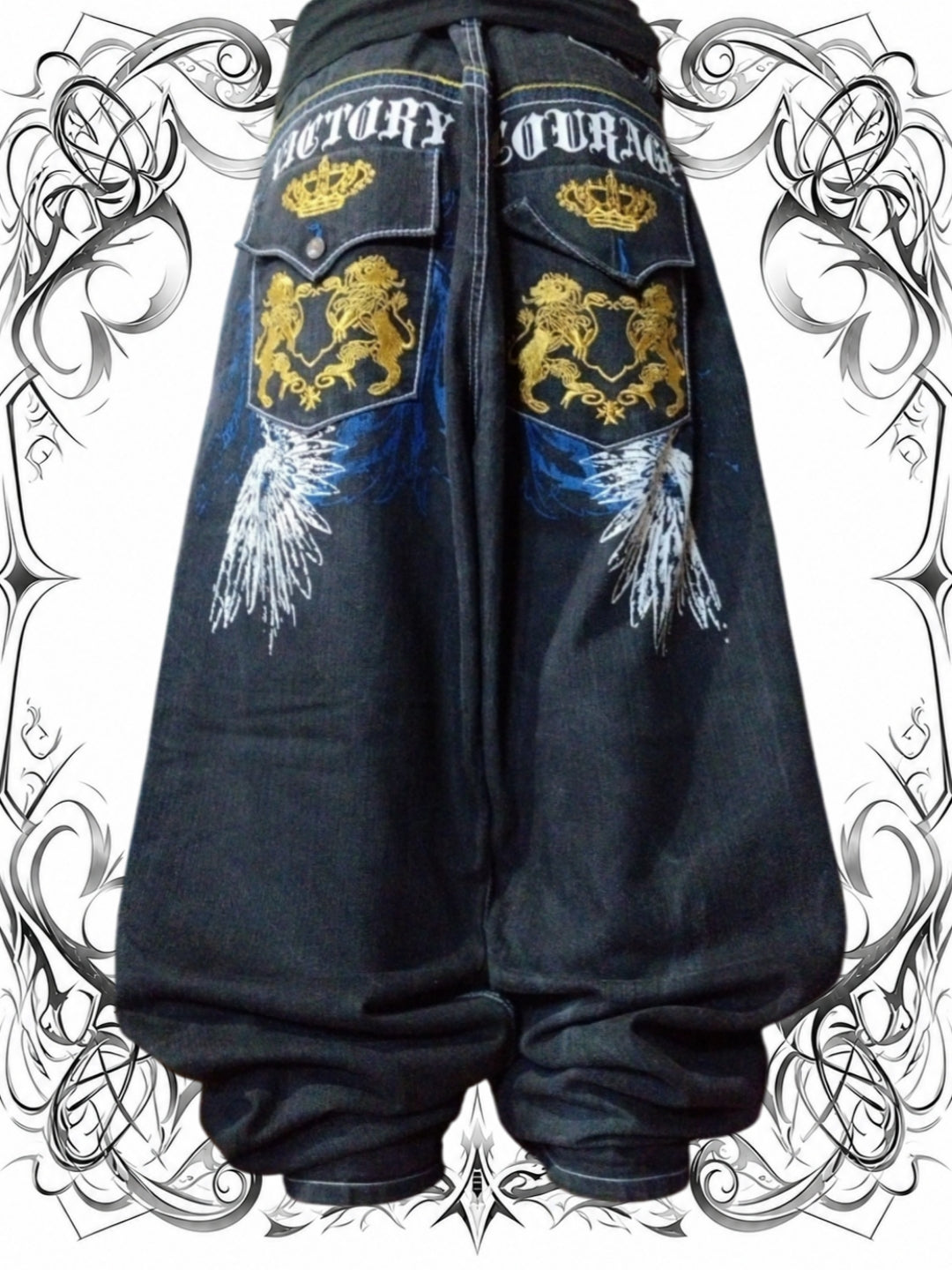 Red Ape W48 Baggy Jeans Y2k Wings Grail