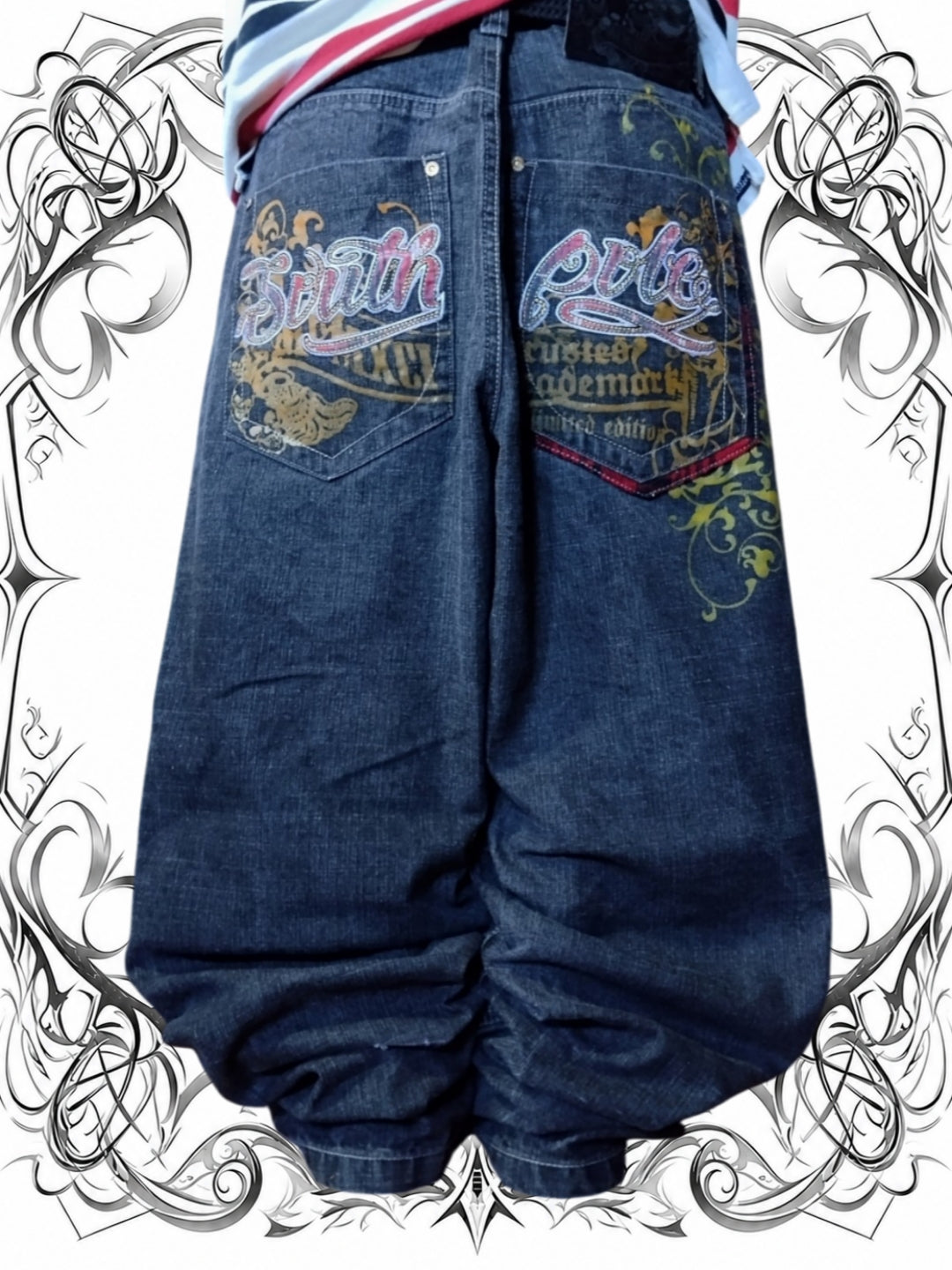 Southpole W36 Flannel Red Tab Baggy Jeans Y2k