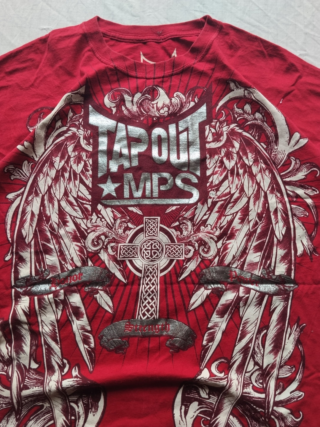 Tapout XL Vintage Y2k Gothic T-shirt Silver