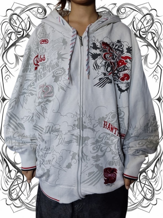 Ecko Unltd XL Embroidered Jesse Y2k Vintage Zip Up Hoodie