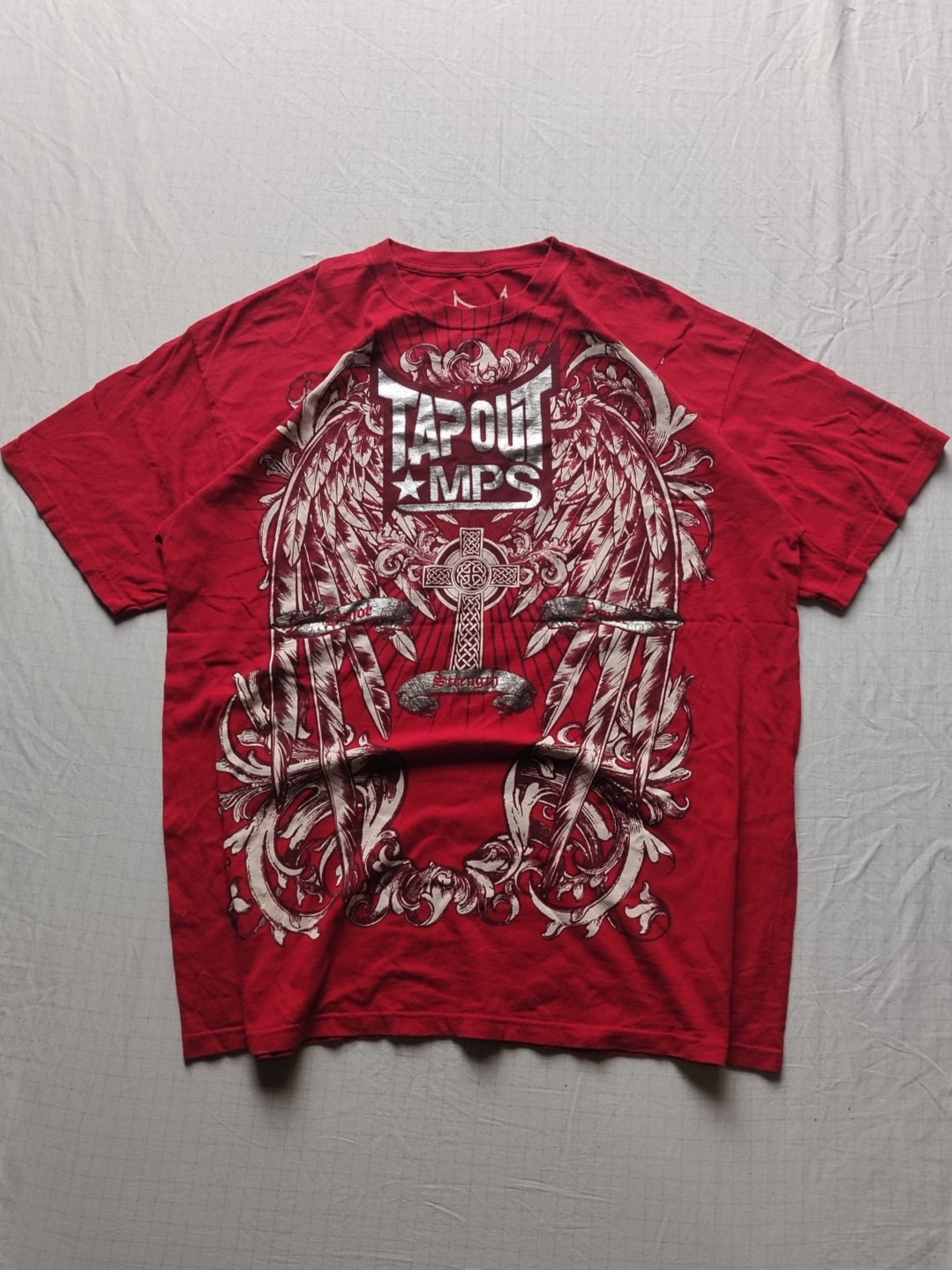 Tapout XL Vintage Y2k Gothic T-shirt Silver