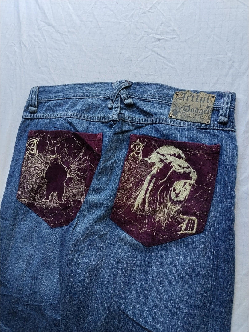 Artful Dodger W36 Velour Y2k Vintage Jeans