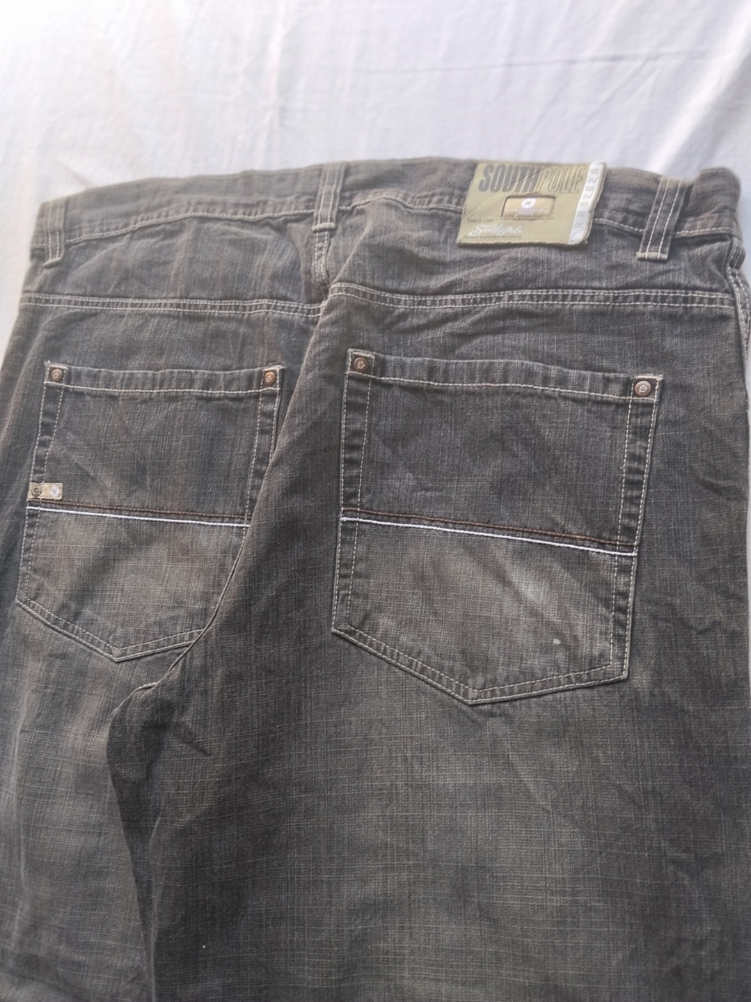 Southpole W42 Cream Tabs Vintage Baggy Jeans Y2k