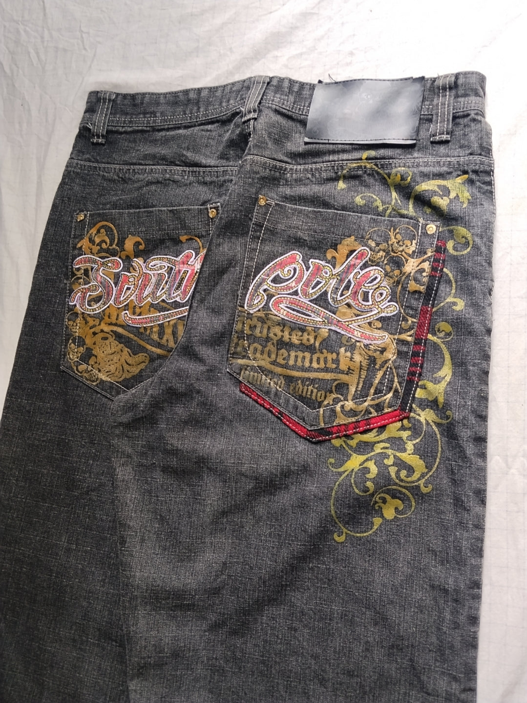 Southpole W36 Flannel Red Tab Baggy Jeans Y2k