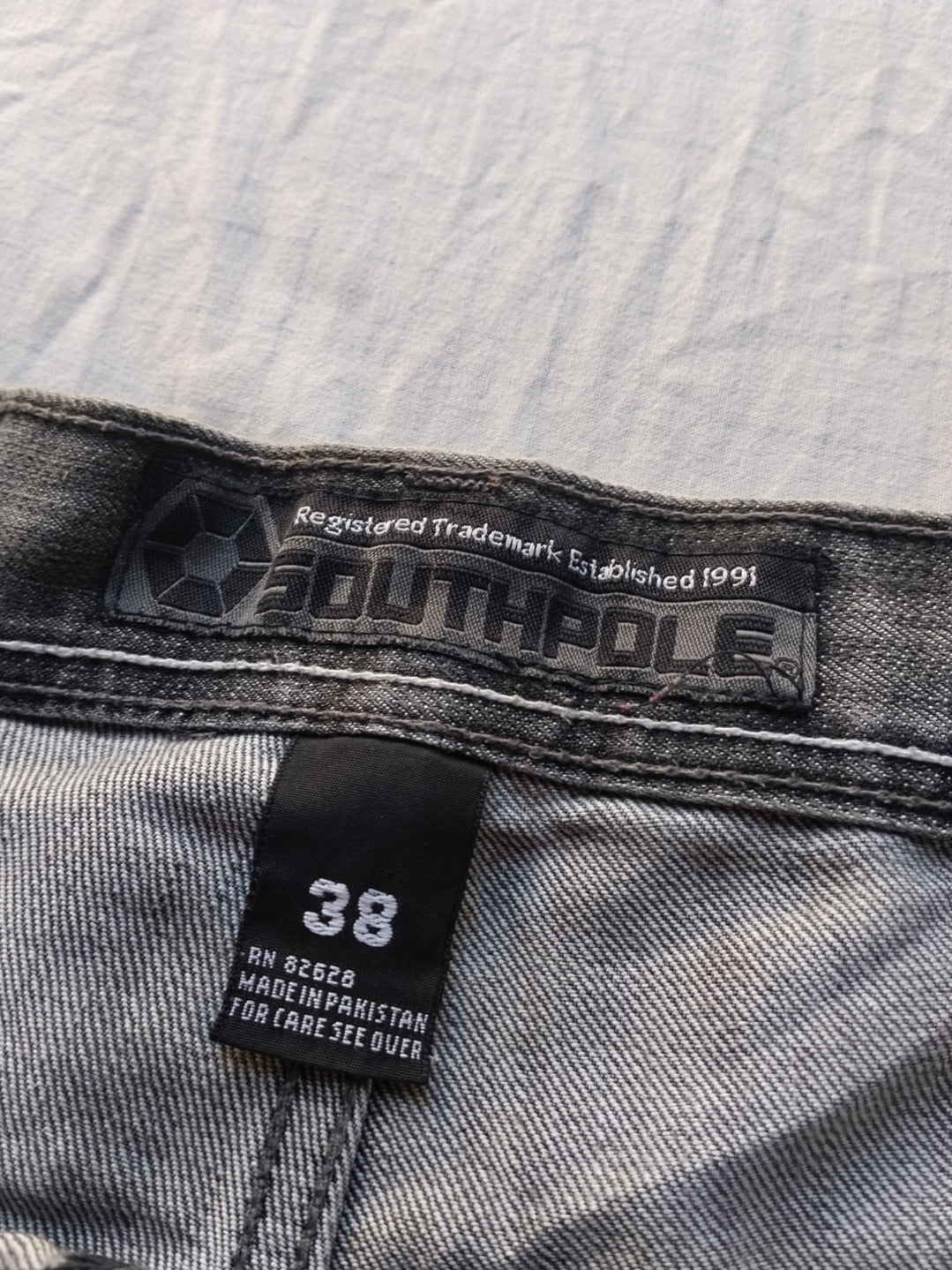 Southpole W38 Brown Tab Shiny Vintage Baggy Jeans Y2k
