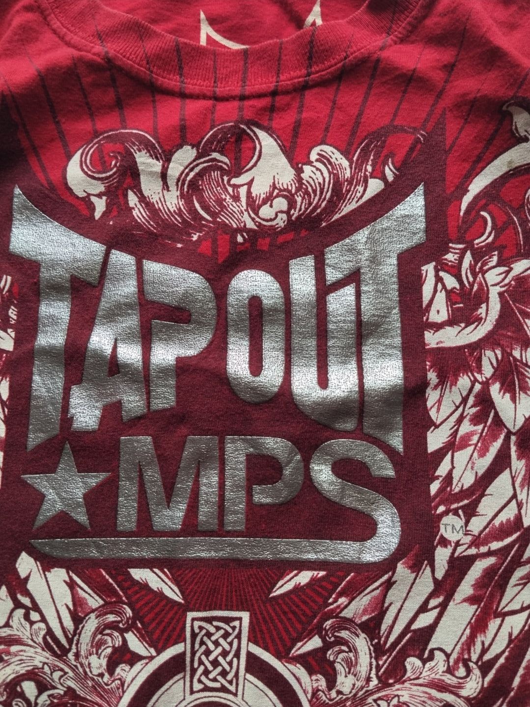 Tapout XL Vintage Y2k Gothic T-shirt Silver