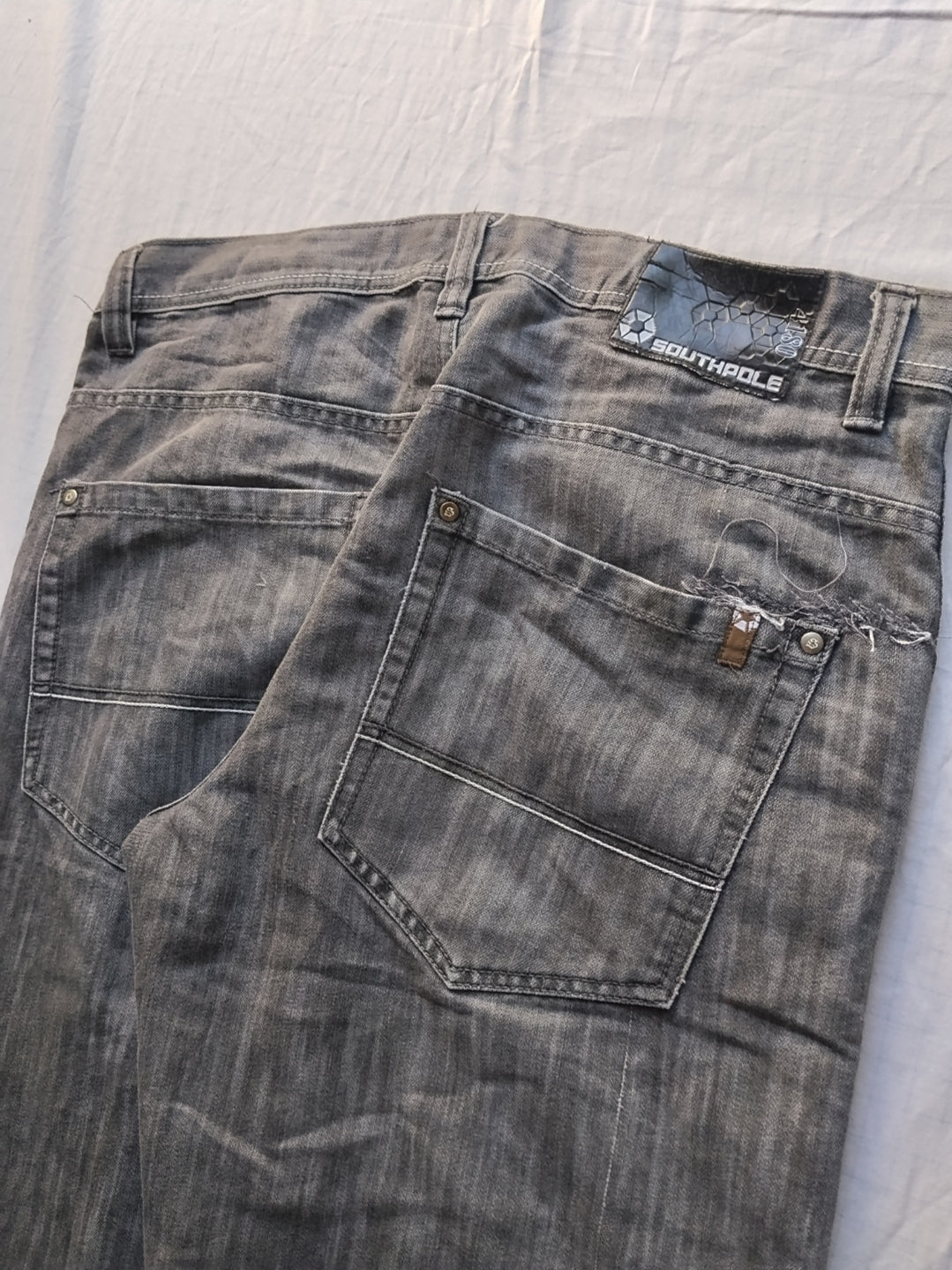 Southpole W38 Brown Tab Shiny Vintage Baggy Jeans Y2k