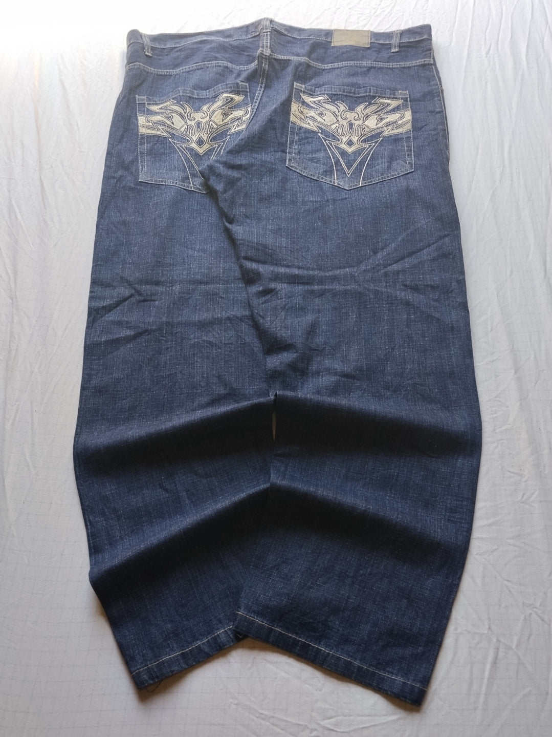 Corcked W48 Baggy Jeans Y2k Embroidered