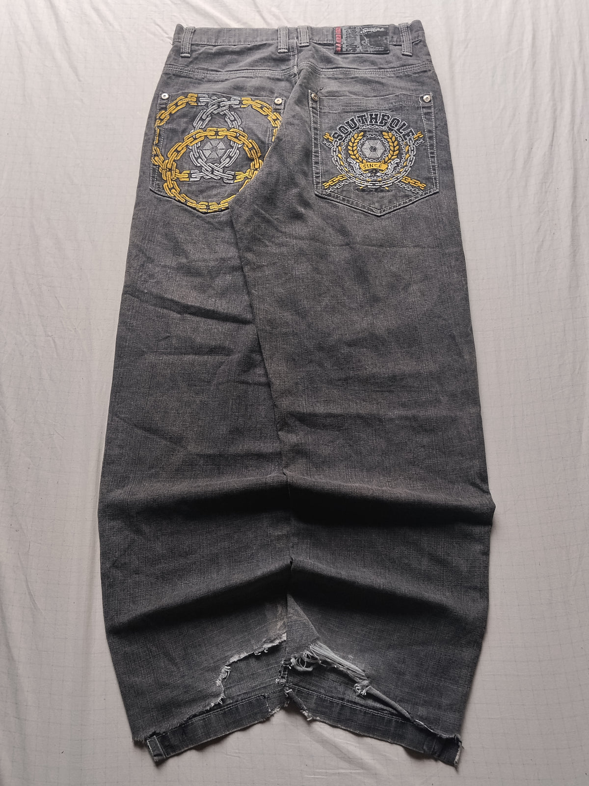 Southpole W32 Chains Red Tab Baggy Jeans Y2k Embroidered