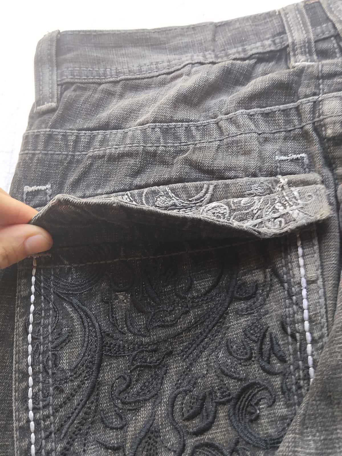 Southpole W32 Premium Baggy Jeans Y2k Embroidered
