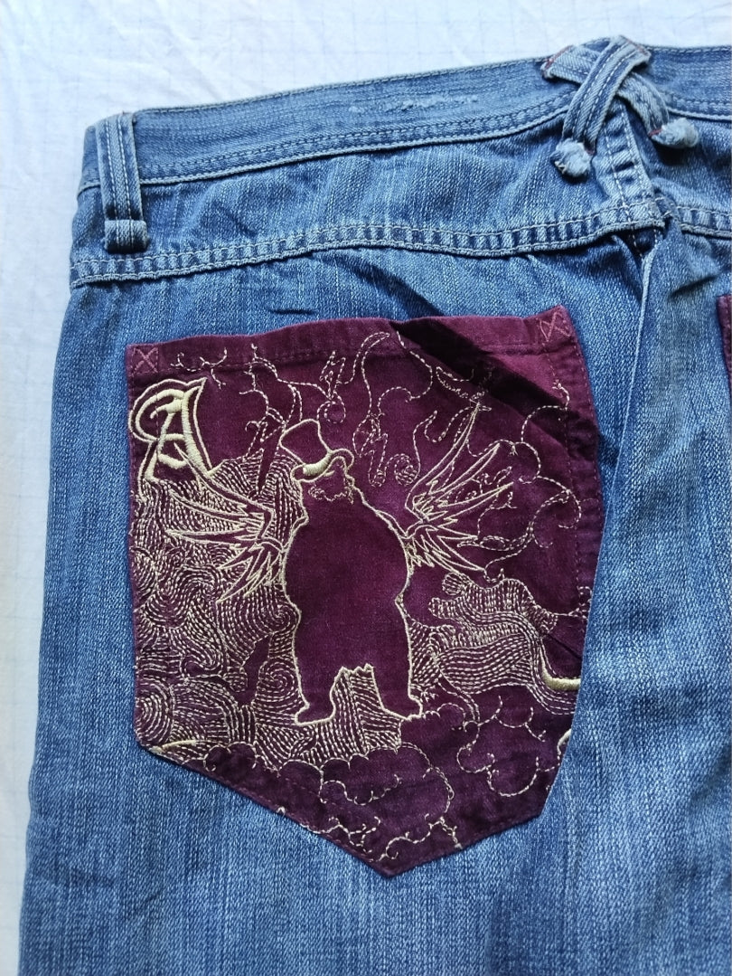 Artful Dodger W36 Velour Y2k Vintage Jeans