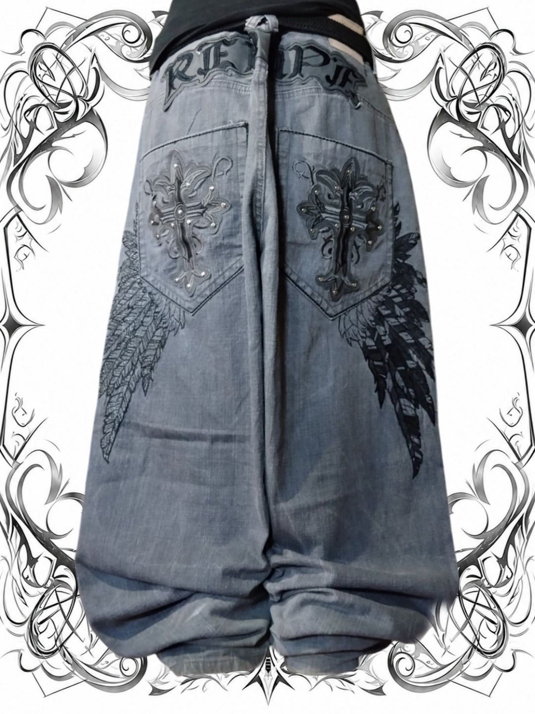 Red Ape W52 Baggy Jeans Y2k Wings Grail