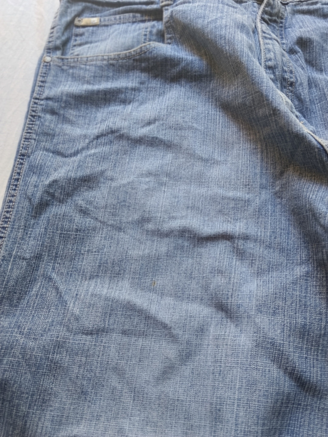 Southpole W42 Cream Tab Baggy Jeans Y2k