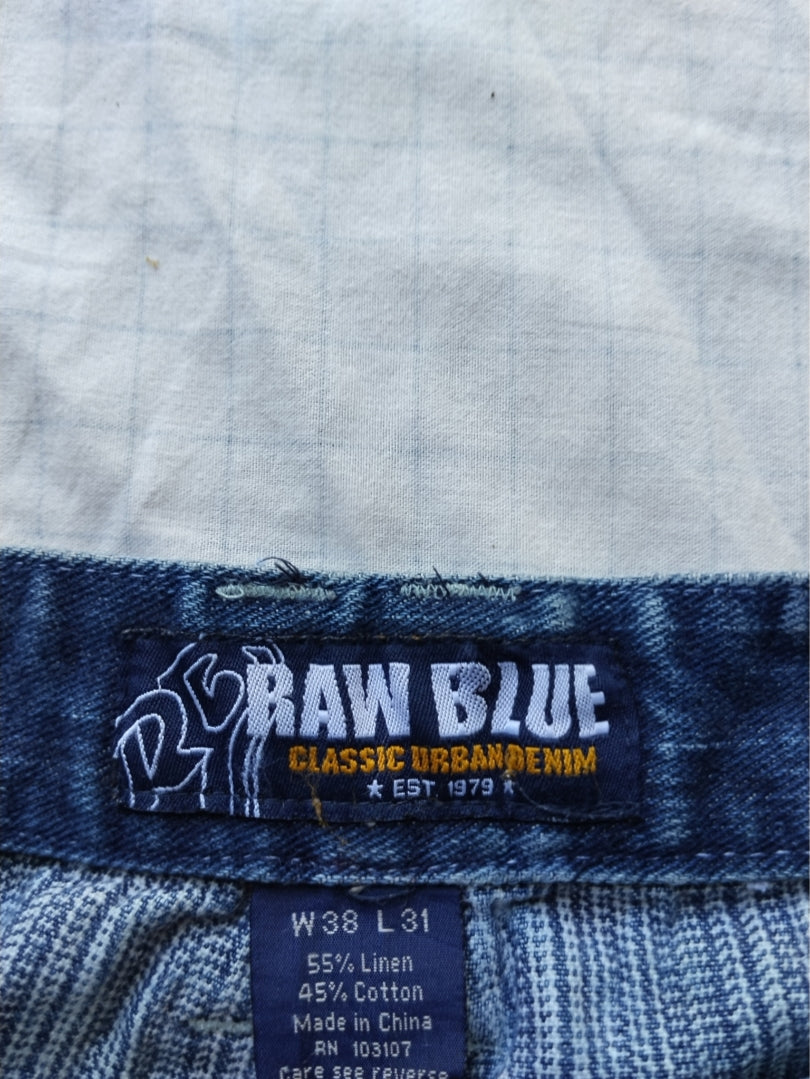 Raw Blue W38 Timbs Baggy Jeans Y2k