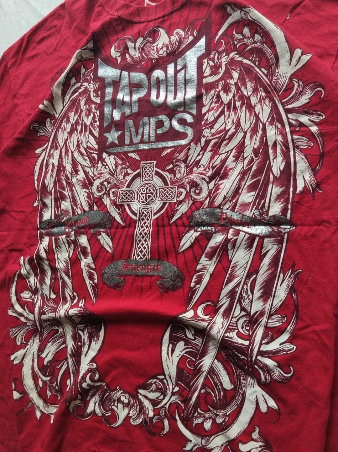 Tapout XL Vintage Y2k Gothic T-shirt Silver