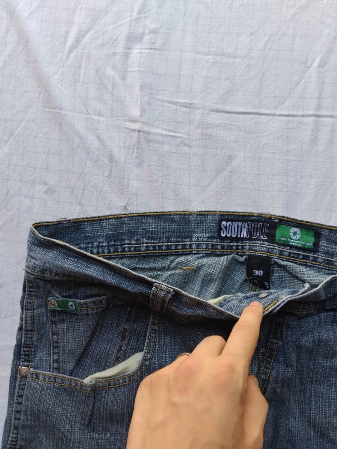 Southpole W38 Green Tab Og Baggy Jeans Y2k