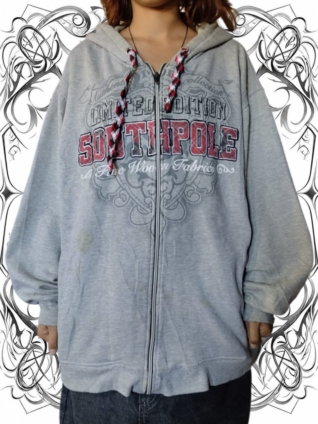 Southpole XXL Flannel Y2k Embroidered Hoodie