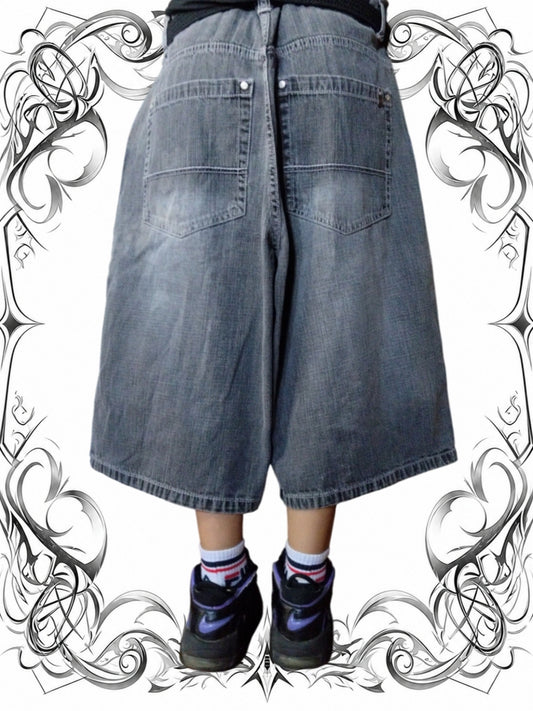 Southpole W40 Brown Tab Baggy Jorts Y2k