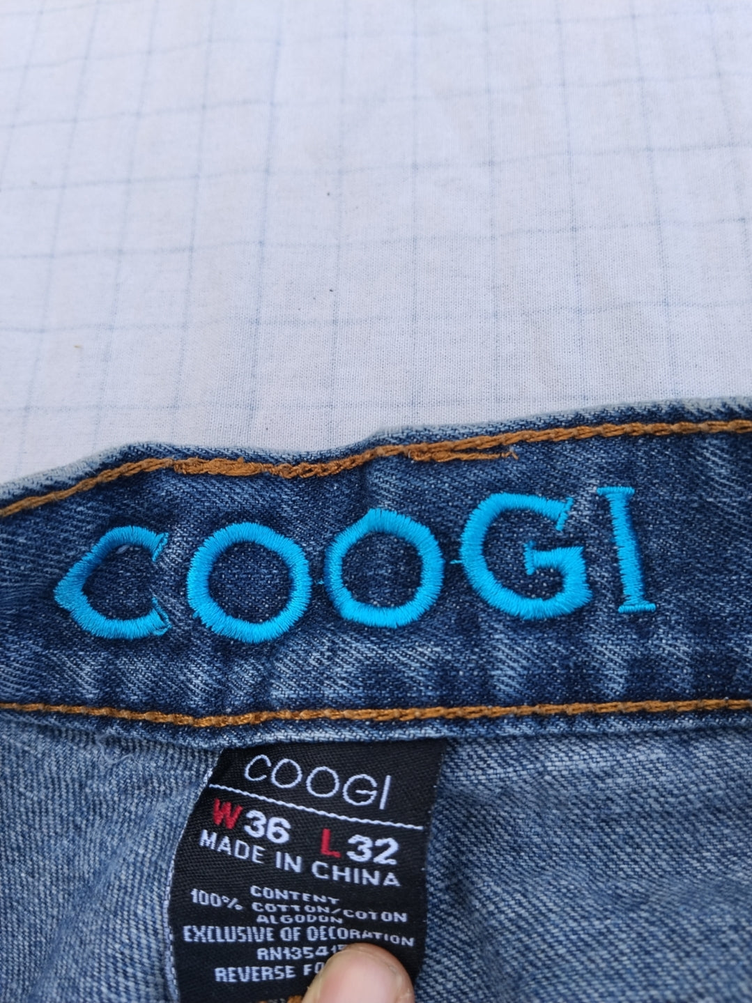 Coogi W36 Baggy Jeans Embroidered Y2k